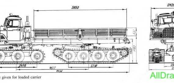 УрАЛ 5920 (1985) (На гусеничном ходу) чертежи (рисунки) грузовика